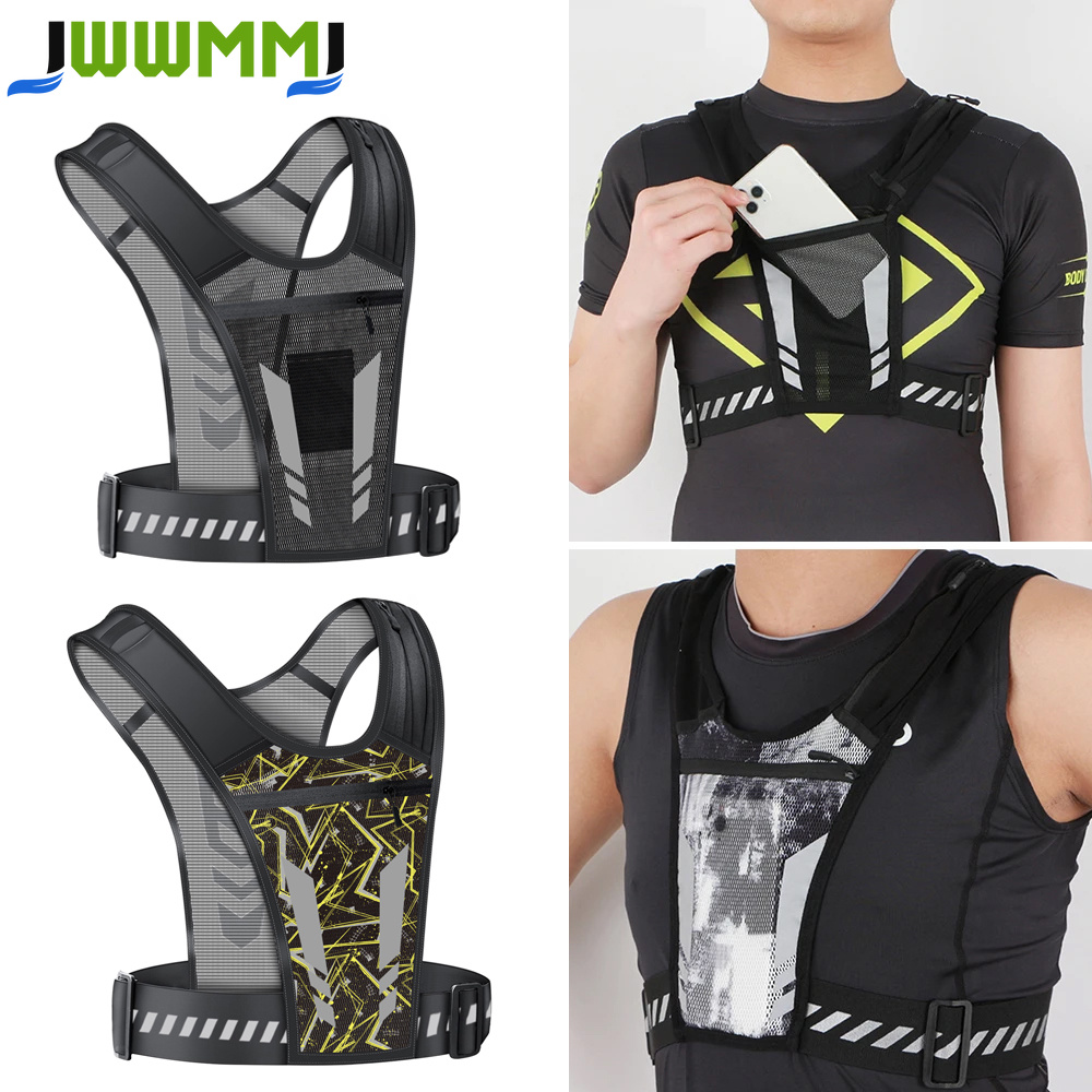 Running Gear For Your Phone - Gilet Riflettente da Corsa con Porta