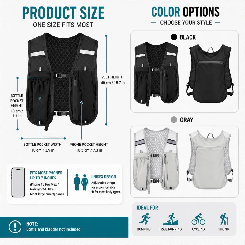 Gilet Riflettente Leggero per  - Running Gear For Your Phone recensione e prezzo