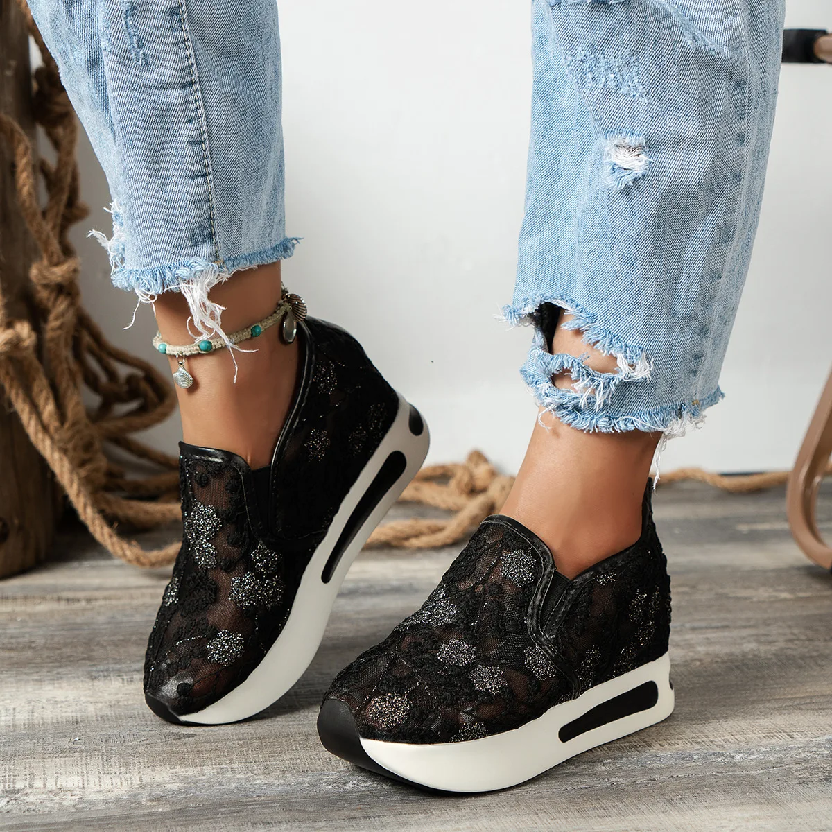 Scarpe basse in pizzo con plat - Running Gear For Women recensione e prezzo